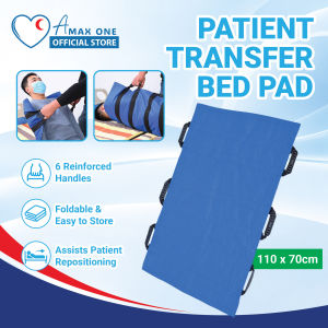 Multipurpose Turning Lifting Disable Patient Transferring Positioning Bed Pad with Handles (110cm x 70cm)
