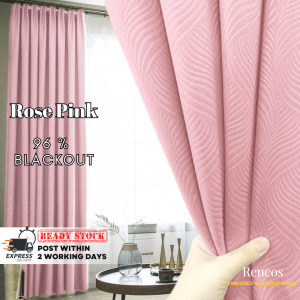 RENEOS Langsir Blackout Free Custom Made Langsir Sliding Door Langsir Tingkap Murah Blackout Curtain 300cm Curtains & Blinds