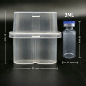LIVELYN Stackable Vial Storage Case Clear 2/10/24-Slot Freezer Tube Box 3/5/7/10mL Plastic Microtube Storage Box Refrigerator Organizer