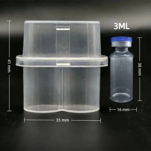 INNEED 2/10/24-Slot Vial Storage Case Plastic Clear Microtube Storage Box 3/5/7/10mL Stackable Freezer Tube Box Refrigerator Organizer