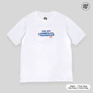 [OUTLET]Áo bé trai cộc tay size đại BIGFOX - MISS MEOW mặc mùa hè vải cotton mềm mịn dáng oversize in dangerous 12131415 tuổi 50-66kg