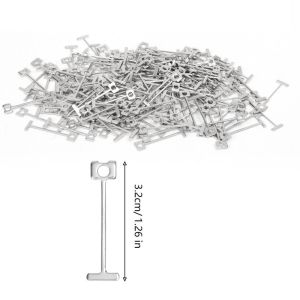 WH [Quick] 200/100/50Pcs Replacement Stainless Steel Pins - Durable Hardware Parts Kit - for Tile Leveling Tools - Floor Leveler Adjuster - Wall Tile Laying Fixing Tools  /Pure