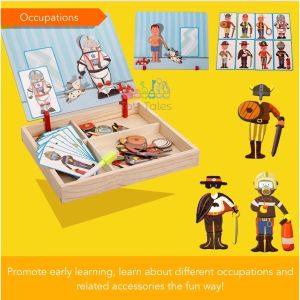 Magnetic Wooden Toy Puzzle Magnet Dressing Clothes Changing Kids Whiteboard Early Learning Magnet Toy