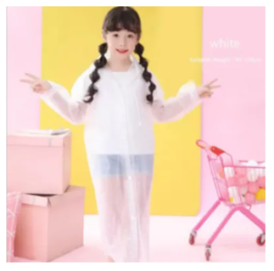 Waterproof EVA Children Raincoat Transparent Plastic Kid Rain Coat