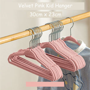 Velvet Baby Hanger Budak Toddler Kid Hanger Kanak Clothes Hangers Hangers with Swivel Hook Notched Shoulder Design