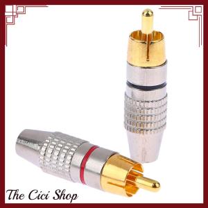 [The Cici Shop] 2Pcs RCA Male Connector Non Solder Plug Adapter For Audio Cable Plug Video CCTV Camera Solder-Free Adapter Cable Converter