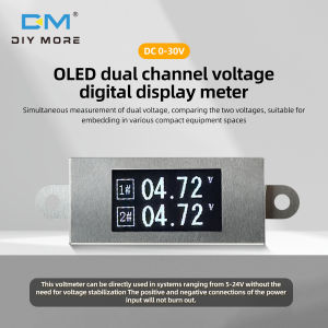 Diymore DC 0-30V 0.77-inch Màn hình OLED hai kênh điện áp đồng hồ hiển thị kỹ thuật số ba dây hai kênh Vôn kế