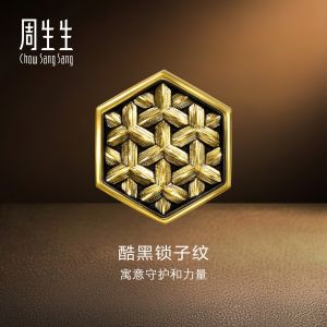 Chow Sang Sang  周生生 999 Gold Chainmail Pattern Charm for Women & Men 96436C  [Bracelet not included]