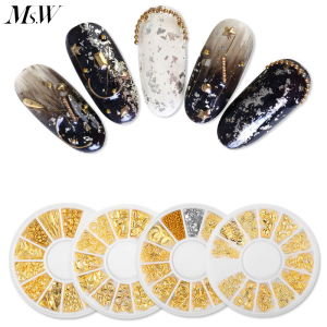 MS.W Hollow Out Flower Nail Embellishments Sequins Acrylic UV Gel Polish Nail Art Decoration Rivets Studs Tips