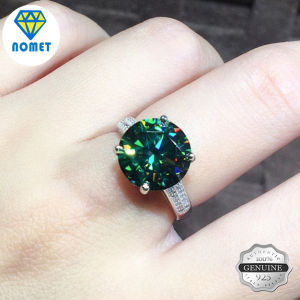 Fashion Blue Green Luxury 3 carats Gemstone Adjustable Ring For Women PT950 Jewelry Wedding Christmas Gift