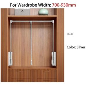 Summit Pull Down Hanging Rod Retractable Clothes Rail Lifting Rack With Soft Close For Wardrobe Walk In Closet Household Use