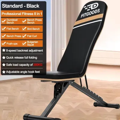 Weight Bench Press for Home Gym Heavy-Duty 660LBS Foldable Workout Bench Adjustable Incline & Decline Exercise Bench Stable Strength Training Bench for Full Body Workout Dumbbell Bench for Muscle Building