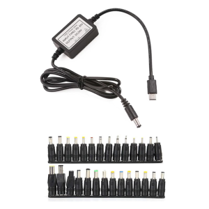 Power Cable Adjustable Voltages Power Adapter with Interchangeable Adapter Tips PVC Texture for Tech Enthusiasts