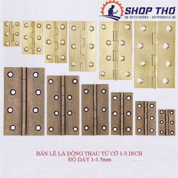 Bản lề lá chất liệu đồng thau màu vàng , màu đồng cỡ 1ich-3inch ( Set ...