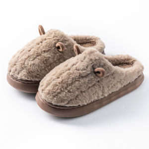 Free Shipping Little Pig Cotton Slippers WomenS 2026 New Style Outdoor Wearable Plush Slippers Home Indoor Thick-Soled Family Slippers
