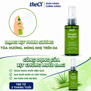 Xịt Chống Muỗi TheCi 50ml Không DEET Tinh Dầu Sả Chanh Bạch Đàn | Xịt Chống Côn Trùng Du Lịch Dã Ngoại