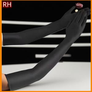 🔥🔥🔥ranghe ถุงมือยาวผ้าสแปนเด็กซ์ยืดหยุ่นสูงถุงมือสีดำสำหรับงานเลี้ยงไนท์คลับงานแต่งงาน