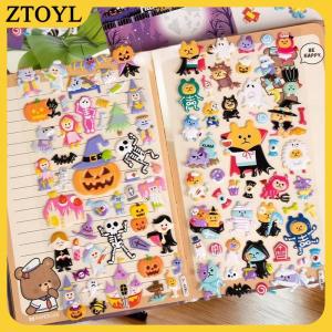ZTOYL 1 Miếng dán hình phù thủy hình bí ngô vui nhộn Hình Ma hình phù thủy Halloween miếng dán trang trí sổ lưu niệm miếng dán văn phòng phẩm Nhật Ký tự làm