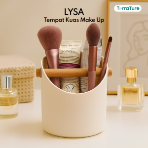TerraTure Tempat Make Up Rak Kosmetik Aesthetic Tempat Kuas Makeup Brush Holder Rak Skincare Storage