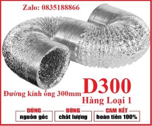 Ống Sun Bạc đường kính PHI 300 mm - Dài 8 Mét co giãn chịu nhiệt Dùng Thông gió Hút mùi nhà Bếp hút bụi nhà xưởng thổi mát Chung cư Hàng loại 1 chất lượng đảm bảo