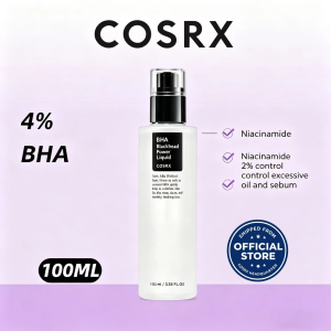 COSRX BHA Blackhead Power Liquid 100ml 4% BHA + 2% Niacinamide Gentle Exfoliating Toner Unclog Pores Remove Blackheads & Control Sebum For Oily & Acne-Prone Skin