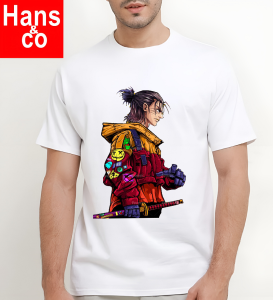 Kaos Pria Gambar 3D Premium Samurai Katun 24s H053 By Hans & Co