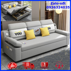Sofa giường thông minh thiết kế trẻ trung 1m5 hoặc 1m8 có cổng USB hộc chứa đồ rộng rãi
