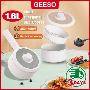 fast shipping -in stockGEESO 1.6L MultifunctionalCooker Electric Rice Cooker Hot Pot Non Stick Ceramic Frying Pan Kitchen 700W Periuk Nasi Pot Multifunctional electric cooking pot Electric cooker hot pot