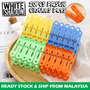 20pcs Plastic Cloth Peg Clip Cloth Clipper Drying Clip Laundry Clip 晾衣夹 Penyepit Baju -SO83