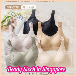 Y&C Ready Stock Pilates Women Gathering Seamless Comfortable Thin Style Adjustable Wireless Bra BRA06