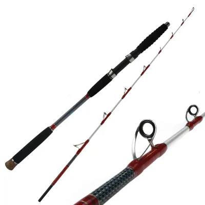 【TRAINFIS】1.6 Meter Solid Tip Medium Heavy Rod 20-50lb/80-250g Saltwater Surfing Fishing Rod Slow-Jigging Rod Spinning Rod Baitcasting Rod Deep water Boat Fishing Rod