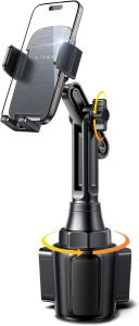 LISEN Upgraded Version Cup Holder Phone Holder 360 °   Adjustable Long Neck Car Phone Mount Golf Cart Phone Holder Truck Jeep Accessories for iPhone 17 Air Pro Samsung and All 4-7 Phone
