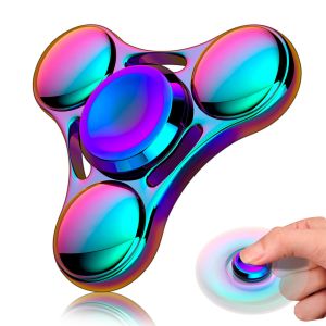Rainbow fidget spinner metal toys ufo small handheld finger spinners present for adult children rotating top focus table fingertip