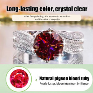 viviking 3 carat diamond ring red diamond pigeon eggs Swarovski