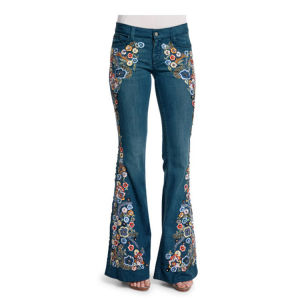 G7 Cross-Border AliExpress European and American Womens Jeans Fashion Trend Embroidered Pants Heavy Embroidery Slim Fit Flared Pants 7/7