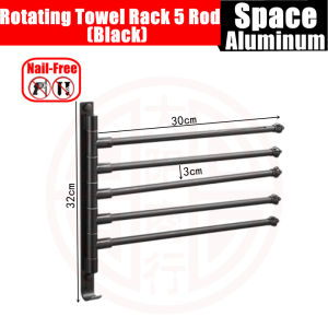 ชุดอุปกรณ์เก็บของในห้องน้ำสีดำชั้นวางผ้าเช็ดตัวชั้นวางชั้นวางสบู่ที่ใส่แปรงสีฟันอลูมิเนียมอัลลอยด์อโนไดซ์กันน้ำและกันสนิมฟรีหมัดฟรีเล็บพร้อมชุดเครื่องมือติดตั้งครบชุด