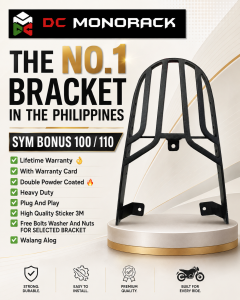 SYM BONUS 100 / 110 TOPBOX BRACKET HEAVY DUTY LIFETIME WARRANTY DOUVBLE POWDER COATED PLUG AND PLAY