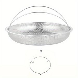 HCHC MALL Với giá đỡ ba chân Nồi hấp inox Tay cầm có thể tháo rời Chống bỏng Giỏ hấp Dụng cụ nấu ăn Lỗ nhỏ Giỏ thoát nước Nồi áp suất