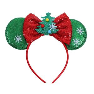 Sparkling Sequins Hairband Glittering Bowknot Christmas Headband For Women Girl Children Adult Christmas Celebration