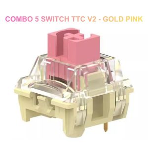 Combo 5 Switch TTC V2 - Switch Speed Silver Và Gold Pink Linear 3 Pin Siêu Êm Mượt