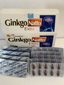 Viên uống hoạt huyết GINKGO NATTO EXTRA hộp 100 viên. Giúp tăng cường lưu thông máu.