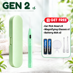 ☆ 1set Baby Ear Pick Tool LED Flashlight 5 Times Magnification Ear Wax Remover Tweezer Clip Curette 婴儿发光耳勺耳夹放大镜镊子