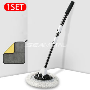 SEAMETAL Car Wash Cleaning Brush Telescoping Long Handle Car Cleaning Mop Chenille Broom Large Brush Head for Car Accessories