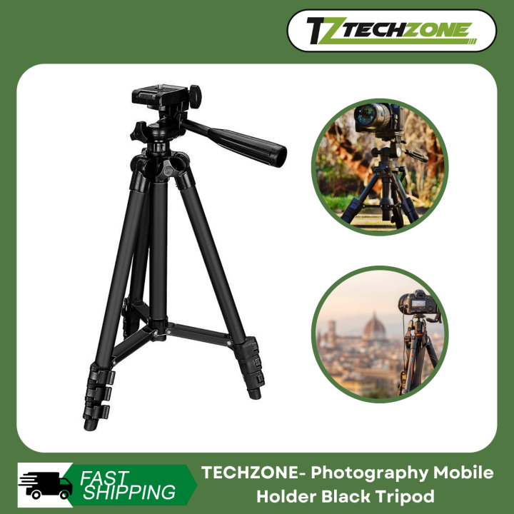 TECHZONE- Photography Mobile Holder Black Tripod 3120 Camera Mobile Stand  for Vlogging