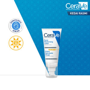 CeraVe AM Facial Moisturising Lotion SPF50 52mL 3 Essential Ceramides + Niacinamide + Vit E For Normal to Dry Sensitive Skin