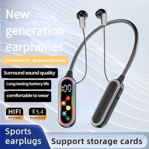A17 บลูทูธ5.4หูฟังแบบคล้องคอพร้อมจอแสดงผลพลังงานคุณภาพเสียงไฮไฟชุดหูฟังกีฬาหูฟังแม่เหล็กหูฟังกันน้ํา