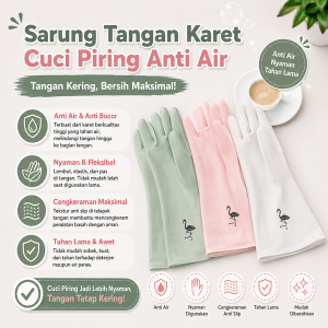 Sarung Tangan Karet Cuci Piring Anti Air Rubber Glove 1A83