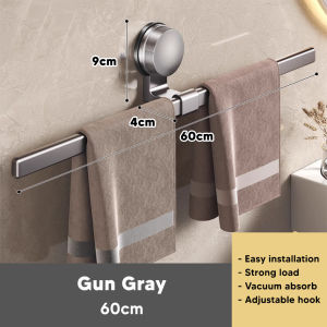 [Drill Free] Innohut Rak Penyangkut Tuala Suction Cup Towel Bar Towel Hanging Storage Rack Rak Tuala Dapur 毛巾架 毛巾杆