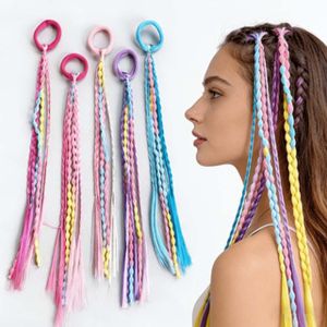 YOUTH HOME 12pcs High-Elasticity Band Kids Bubble Braids Tangle-Free Design Vibrant Gradient Colors Braided Hair Extensions Toddler Hair Accessories Eco-friendly Materials Colorful Ponytail Holders Daily School Hairstyles