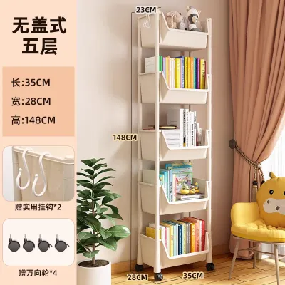 Kitchen Rack With Plastic Wheel 2/3/4/5 Tier Home Multifunction Storage Trolley Rack Office Shelves Cheap storage rack